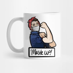 Mask up Rosie the Riveter Mug